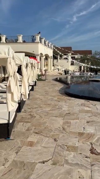 Outdoor wedding venue prepared for a live violin performance